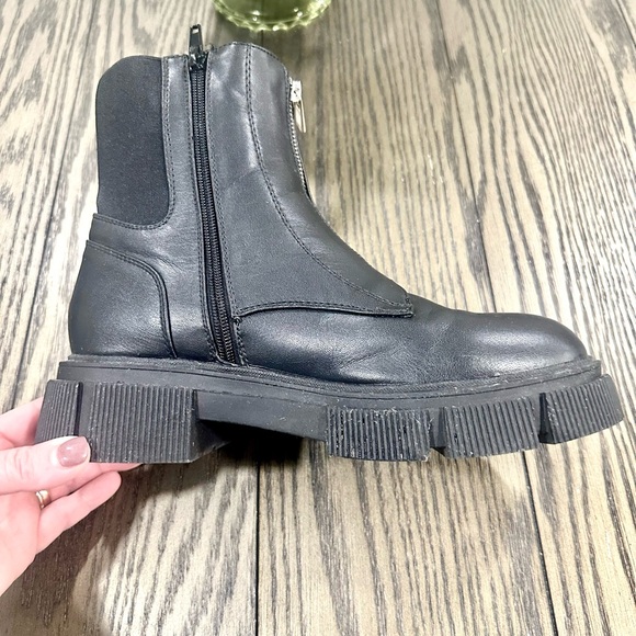 ASOS New Look Zip Front Flat Chunky Chelsea Boot Black - Picture 8 of 11